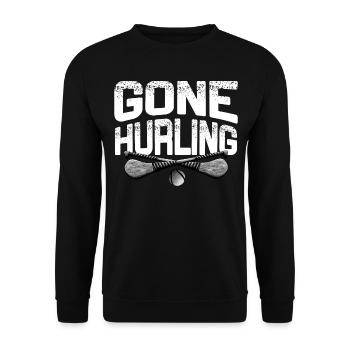 Irisches Hurling-hurling-team Irland Spielt - Unisex Pullover - Schwarz - Vorne - Alina (178cm) & Michal (187cm)