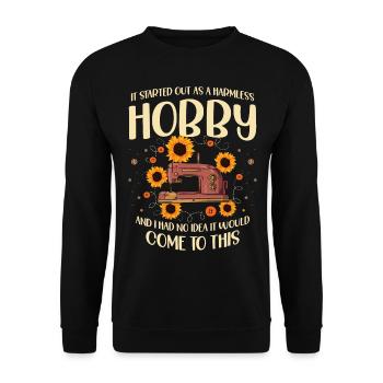 sewing, sewing, sewing, quilting, seamstress, sewing, sewing - Unisex Sweatshirt - black - Front - Alina (178cm) & Michal (187cm)