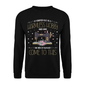 sewing, sewing, sewing, quilting, seamstress, sewing, sewing - Unisex Sweatshirt - black - Front - Alina (178cm) & Michal (187cm)