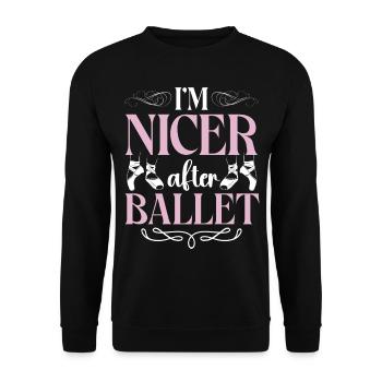 Ballet Dancer Dance Girl Ballerina - Unisex Pullover - Schwarz - Vorne - Alina (178cm) & Michal (187cm)