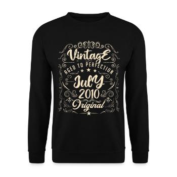Jahrgang Geboren im Juli 2010 Jubiläum Juli - Unisex Pullover - Schwarz - Vorne - Alina (178cm) & Michal (187cm)