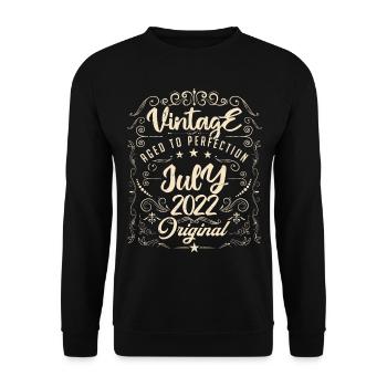 Jahrgang Geboren im Juli 2022 Jubiläum Juli - Unisex Pullover - Schwarz - Vorne - Alina (178cm) & Michal (187cm)