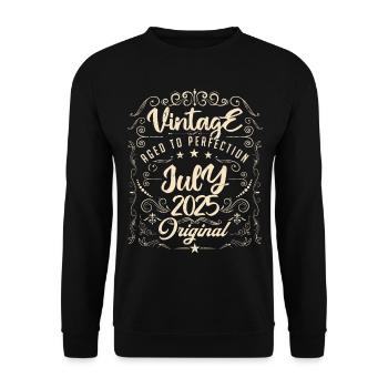 Jahrgang Geboren im Juli 2024 Jubiläum Juli - Unisex Pullover - Schwarz - Vorne - Alina (178cm) & Michal (187cm)