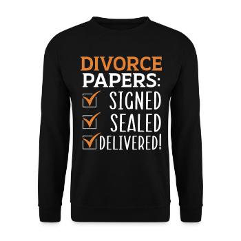 Papiers de divorce : signés, scellés et - Sweat-shirt Unisexe - noir - Devant - Alina (178cm) & Michal (187cm)