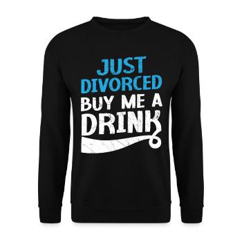Gerade geschieden Kauf mir einen Drink Annullierun - Unisex Pullover - Schwarz - Vorne - Alina (178cm) & Michal (187cm)