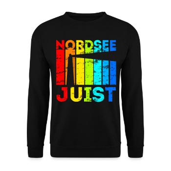 Juist Nordsee Ostfriesische Insel Geschenk - Unisex Pullover - Schwarz - Vorne - Alina (178cm) & Michal (187cm)