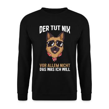 Hund Schäferhund - Unisex Pullover - Schwarz - Vorne - Alina (178cm) & Michal (187cm)