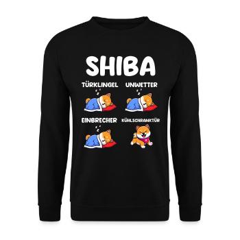 Hund Shiba Inu - Unisex Pullover - Schwarz - Vorne - Alina (178cm) & Michal (187cm)