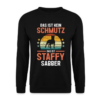 Hund Staffy - Unisex Pullover - Schwarz - Vorne - Alina (178cm) & Michal (187cm)