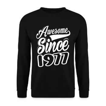 Awesome Since 1977 - Unisex Sweatshirt - black - Front - Alina (178cm) & Michal (187cm)