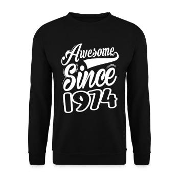 Awesome Since 1974 - Unisex Sweatshirt - black - Front - Alina (178cm) & Michal (187cm)
