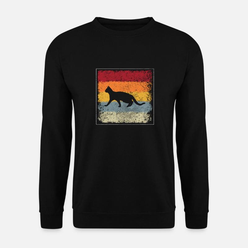 Katze Retro - Unisex Pullover - Schwarz