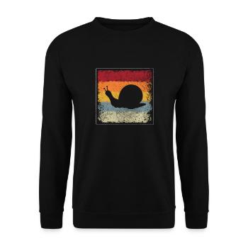 Snail Retro - Unisex Sweatshirt - black - Front - Alina (178cm) & Michal (187cm)