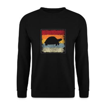 Turtle Retro - Unisex Sweatshirt - black - Front - Alina (178cm) & Michal (187cm)