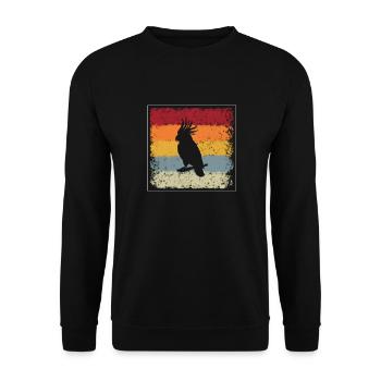 Perroquet Rétro - Sweat-shirt Unisexe - noir - Devant - Alina (178cm) & Michal (187cm)