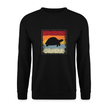 Turtle Retro - Unisex Sweatshirt - black - Front - Alina (178cm) & Michal (187cm)