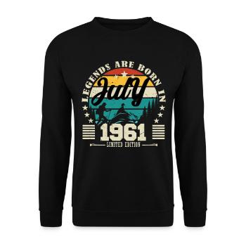 July 1961. Birthday gift July 1961. - Unisex Sweatshirt - black - Front - Alina (178cm) & Michal (187cm)