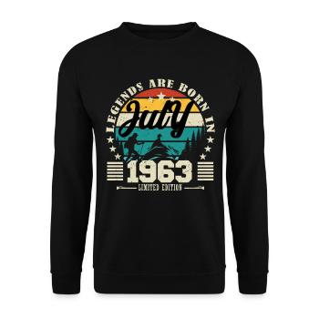 July 1963. Birthday present July 1963. - Unisex Sweatshirt - black - Front - Alina (178cm) & Michal (187cm)