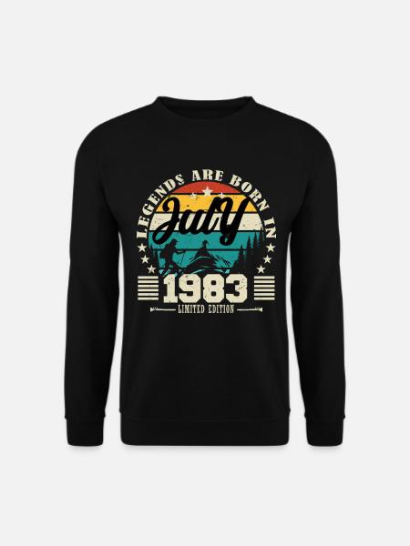 Juli 1983. Geburtstagsgeschenk Juli 1983. - Unisex Pullover - Schwarz