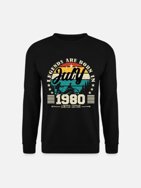 Juli 1980. Geburtstagsgeschenk Juli 1980. - Unisex Pullover - Schwarz