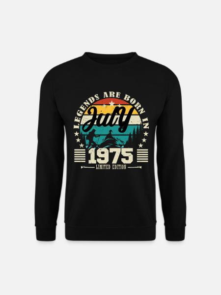 Juli 1975. Geburtstagsgeschenk Juli 1975. - Unisex Pullover - Schwarz
