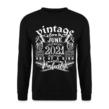 2021 Juin 2021 anniversaire June 2021 Juin - Sweat-shirt Unisexe - noir - Devant - Alina (178cm) & Michal (187cm)