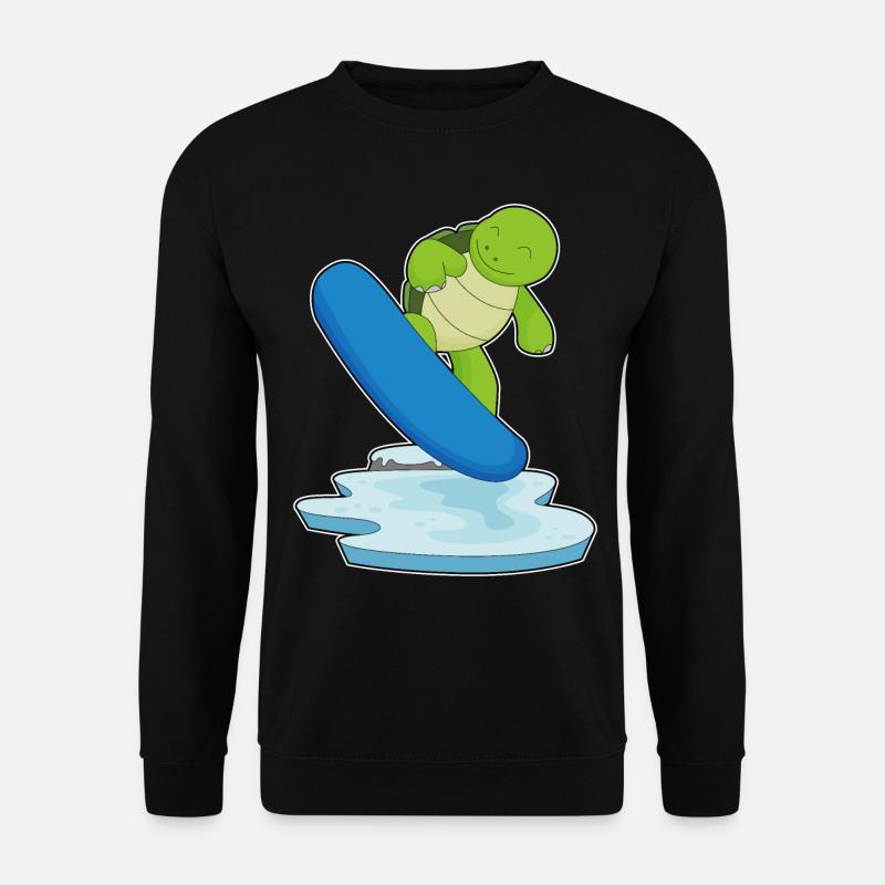 Schildkröte Snowboarder Snowboard - Unisex Pullover - Schwarz