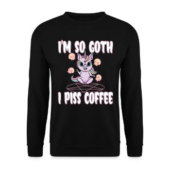 Satan Beelzebub Devil Gothic Pentagram Mystical - Unisex Sweatshirt - black - Front - Alina (178cm) & Michal (187cm)