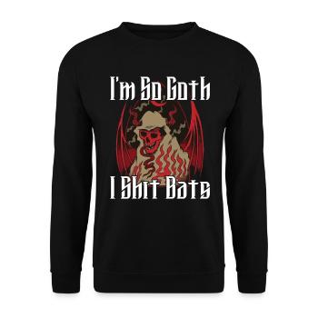 Satan Beelzebub Teufel Gothic Pentagram Mystisch - Unisex Pullover - Schwarz - Vorne - Alina (178cm) & Michal (187cm)