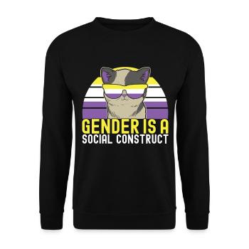 Non Binary Pride Genderqueer - Unisex Sweatshirt - black - Front - Alina (178cm) & Michal (187cm)