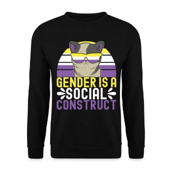 Non Binary Pride Genderqueer - Unisex Sweatshirt - black - Front - Alina (178cm) & Michal (187cm)
