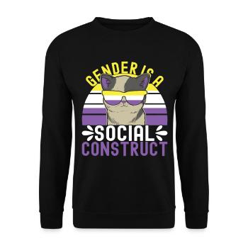 Non Binary Pride Genderqueer - Unisex Sweatshirt - black - Front - Alina (178cm) & Michal (187cm)