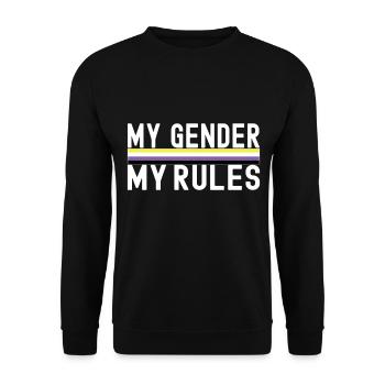 Non Binary Pride Genderqueer - Unisex Sweatshirt - black - Front - Alina (178cm) & Michal (187cm)
