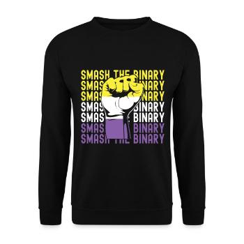 Non Binary Pride Genderqueer - Unisex Sweatshirt - black - Front - Alina (178cm) & Michal (187cm)