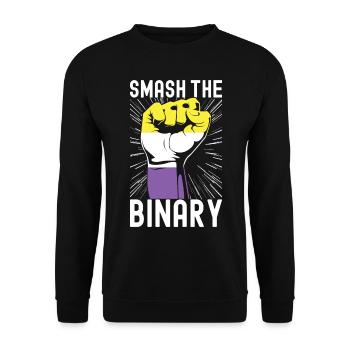 Non Binary Pride Genderqueer - Unisex Sweatshirt - black - Front - Alina (178cm) & Michal (187cm)