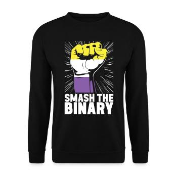 Non Binary Pride Genderqueer - Unisex Sweatshirt - black - Front - Alina (178cm) & Michal (187cm)