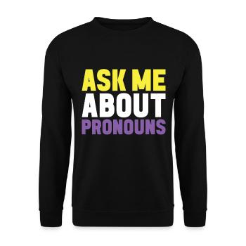 Non Binary Pride Genderqueer - Unisex Sweatshirt - black - Front - Alina (178cm) & Michal (187cm)