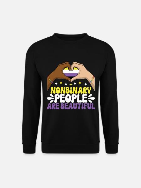 Non Binary Pride Genderqueer - Unisex Sweatshirt - black