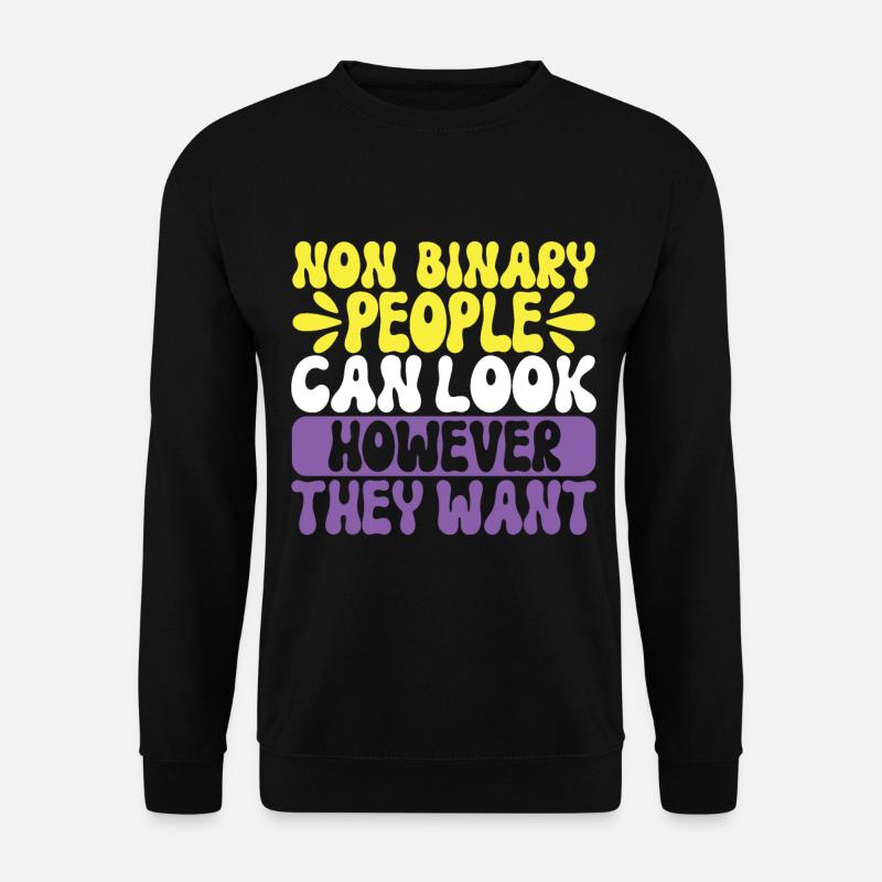 Non Binary Pride Genderqueer - Unisex Sweatshirt - black