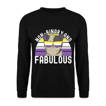 Non Binary Pride Genderqueer - Unisex Sweatshirt - black - Front - Alina (178cm) & Michal (187cm)