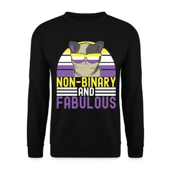 Non Binary Pride Genderqueer - Unisex Sweatshirt - black - Front - Alina (178cm) & Michal (187cm)