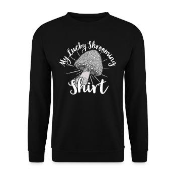 Pilzsammler Pilz Pilzjäger Pilzliebhaber Pilzfarm - Unisex Pullover - Schwarz - Vorne - Alina (178cm) & Michal (187cm)