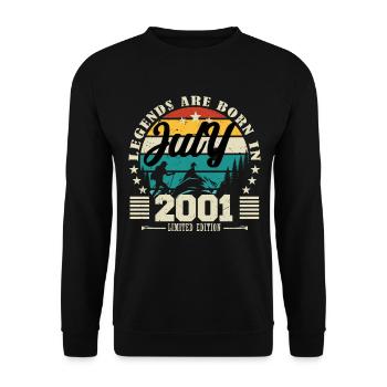 Juillet 2001. Cadeau d'anniversaire juillet 2001. - Sweat-shirt Unisexe - noir - Devant - Alina (178cm) & Michal (187cm)