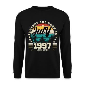 July 1997. Birthday gift July 1997. - Unisex Sweatshirt - black - Front - Alina (178cm) & Michal (187cm)