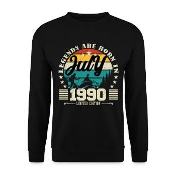 July 1990. Birthday gift July 1990. - Unisex Sweatshirt - black - Front - Alina (178cm) & Michal (187cm)