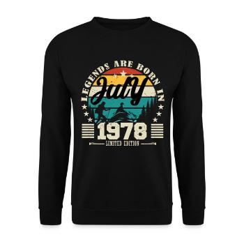 July 1978. Birthday gift July 1978. - Unisex Sweatshirt - black - Front - Alina (178cm) & Michal (187cm)