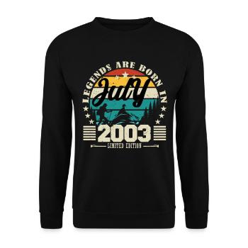 Juillet 2003. Cadeau d'anniversaire juillet 2003. - Sweat-shirt Unisexe - noir - Devant - Alina (178cm) & Michal (187cm)