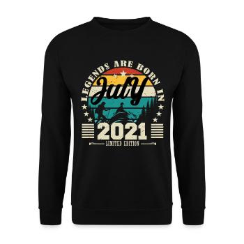 July 2021. Birthday gift July 2021. - Unisex Sweatshirt - black - Front - Alina (178cm) & Michal (187cm)