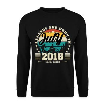 July 2018. Birthday gift July 2018. - Unisex Sweatshirt - black - Front - Alina (178cm) & Michal (187cm)
