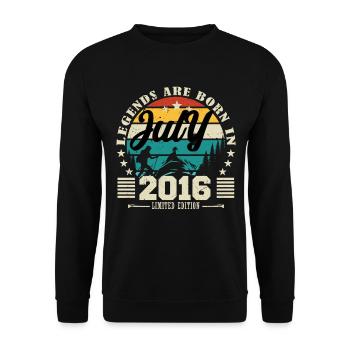July 2016. Birthday gift July 2016. - Unisex Sweatshirt - black - Front - Alina (178cm) & Michal (187cm)